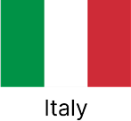 Flags representing countries served